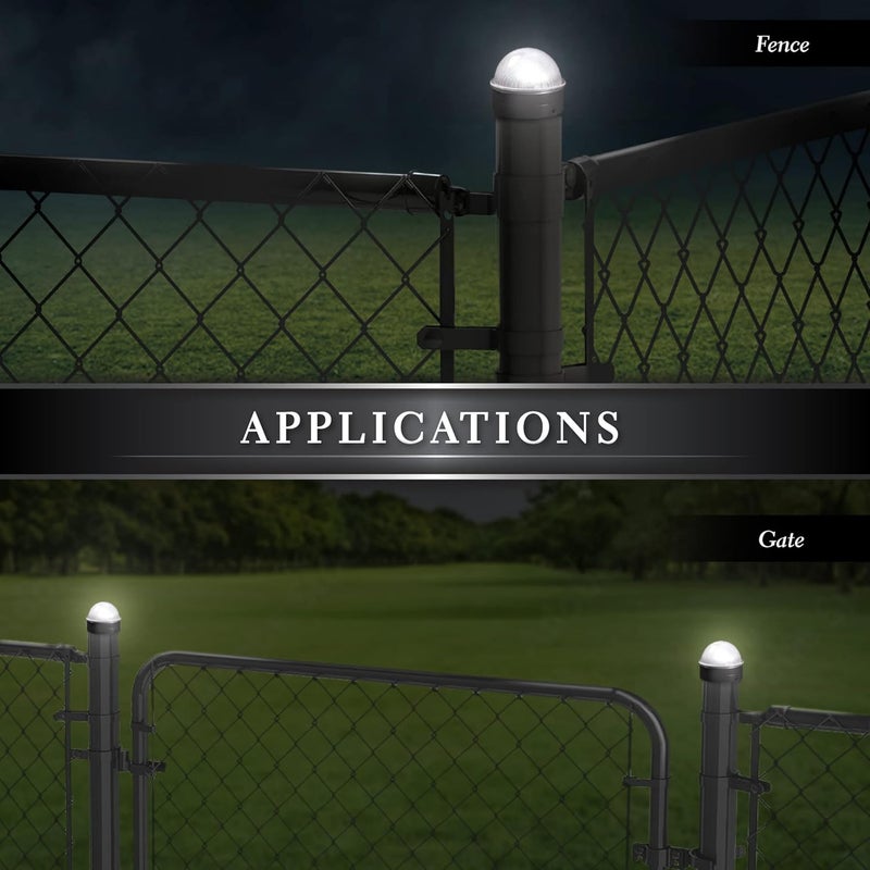 Classy Caps CH2233S Summit Chain Link Solar Post Cap, Silver – High Output LED, Fits 1-7/8", 2", 2-2/8",2.5, 2-7/8",3" Diameter Posts, Easy DIY, Brilliant White Light, Ideal for Chainlink Fence Posts - Image 5